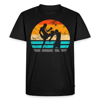 Muay Thai Thai boxing - Men's Premium Organic T-Shirt - black - Front - Nico (187cm)