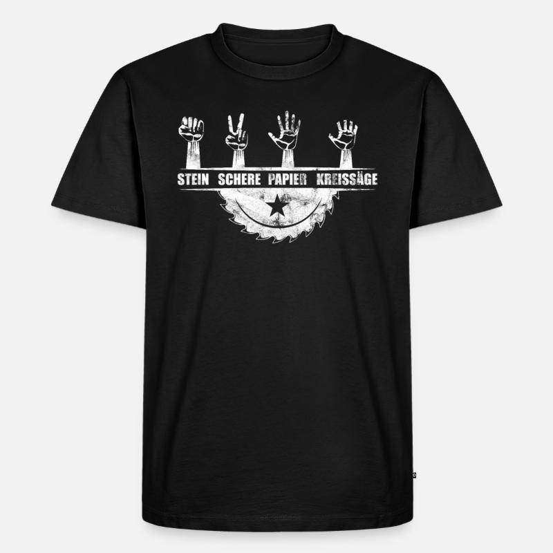 Zimmerer Holzverarbeitung - Männer Premium Bio T-Shirt - Schwarz