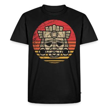 Journée amérindienne, tête inca, look rétro - T-shirt Premium bio Homme - noir - Devant - Nico (187cm)