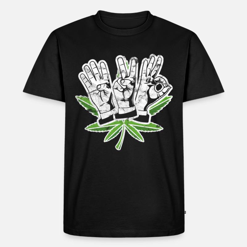 420 Hanfpflanze - Männer Premium Bio T-Shirt - Schwarz