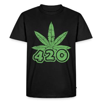 420 feuilles de cannabis - T-shirt Premium bio Homme - noir - Devant - Nico (187cm)