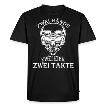Two hands, two eggs, two bars rocker skull - Men's Premium Organic T-Shirt - black - Front - Nico (187cm)