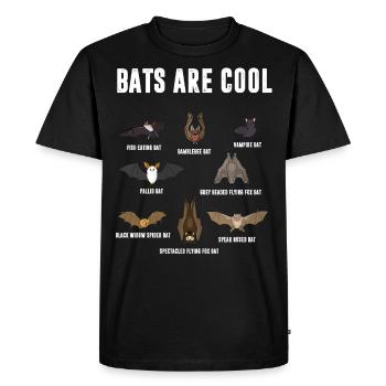 Fledermäuße sind cool, Vampire Fledermaus, Schule - Männer Premium Bio T-Shirt - Schwarz - Vorne - Nico (187cm)