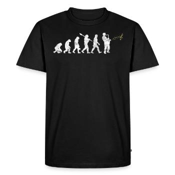 Saxophone Saxophonist Evolution - Men's Premium Organic T-Shirt - black - Front - Nico (187cm)