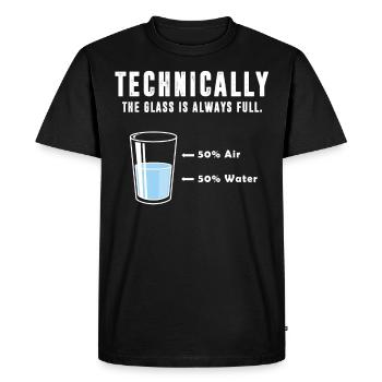 Technically the glass is always full, air & water - Men's Premium Organic T-Shirt - black - Front - Nico (187cm)