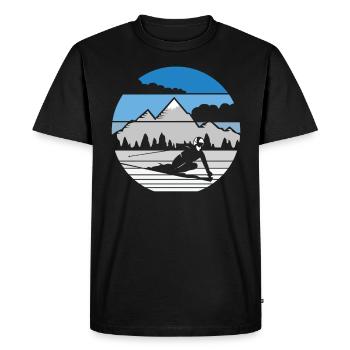 Ski alpin Ski de montagne en hiver - T-shirt Premium bio Homme - noir - Devant - Nico (187cm)