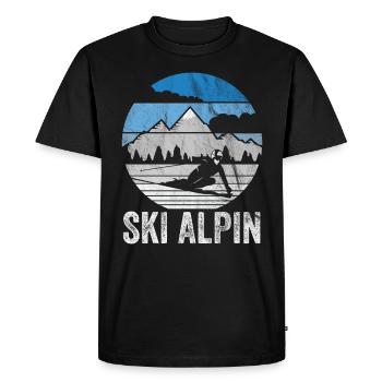 Ski alpin sports d'hiver - T-shirt Premium bio Homme - noir - Devant - Nico (187cm)