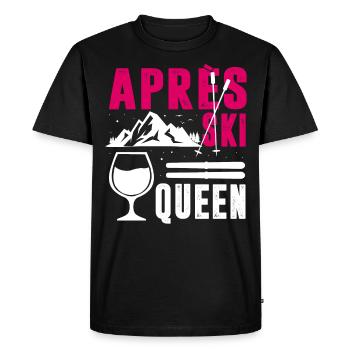 Apres Ski Queen,Party Outfit Costume Winter Booze - Men's Premium Organic T-Shirt - black - Front - Nico (187cm)