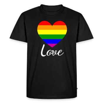 Coeur d'amour - T-shirt Premium bio Homme - noir - Devant - Nico (187cm)