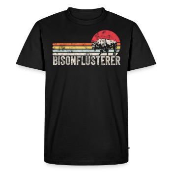American bison whisperer bison animal love - Men's Premium Organic T-Shirt - black - Front - Nico (187cm)