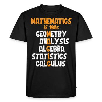 Mathematics is 100% Magic, Statistic, Calculus - Men's Premium Organic T-Shirt - black - Front - Nico (187cm)