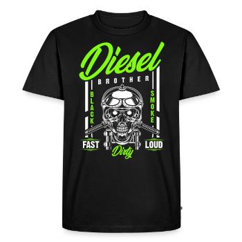 Diesel power brother, fast loud dirty biker - Men's Premium Organic T-Shirt - black - Front - Nico (187cm)