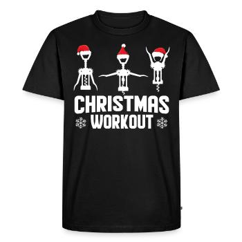 Christmas workout - Men's Premium Organic T-Shirt - black - Front - Nico (187cm)