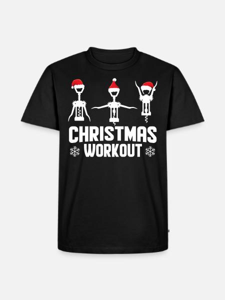 Christmas Workout - Männer Premium Bio T-Shirt - Schwarz