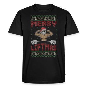Christmas Training Sport - Merry Liftmas - Men's Premium Organic T-Shirt - black - Front - Nico (187cm)