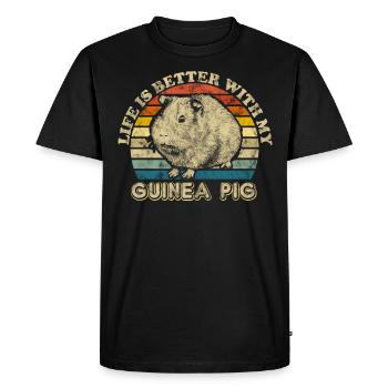 Idée cadeau rongeur Guinée Guinée - T-shirt Premium bio Homme - noir - Devant - Nico (187cm)