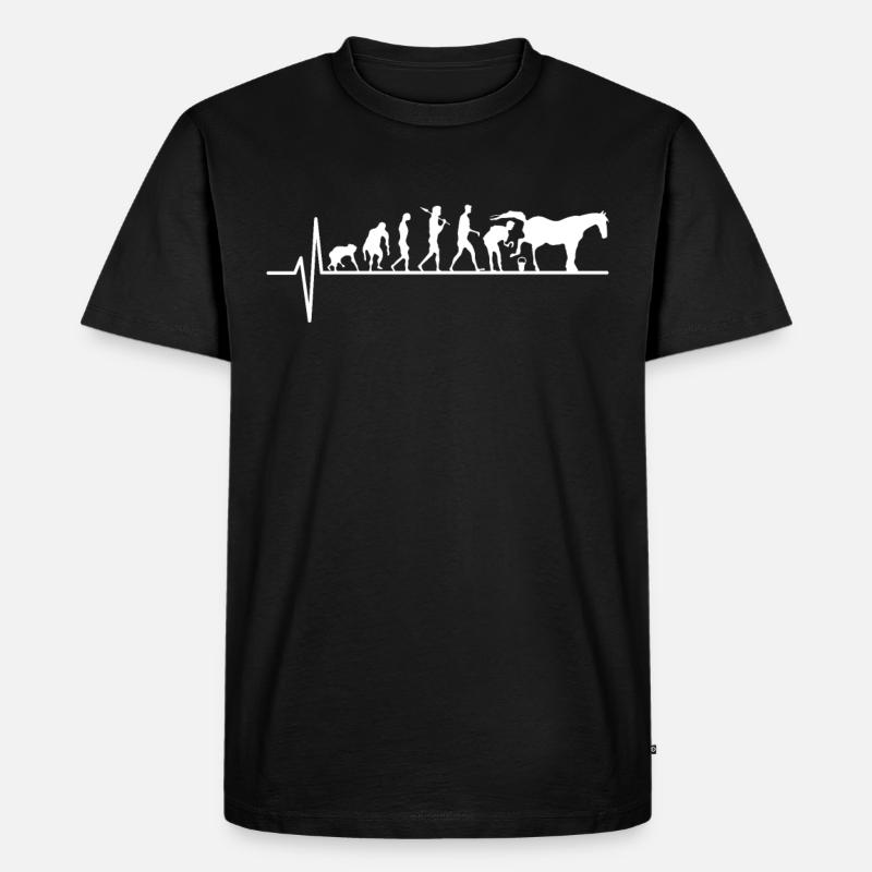 Farrier evolution heartbeat gift - Men's Premium Organic T-Shirt - black