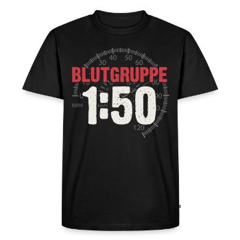 Groupe sanguin 1h50 Cyclomoteur à essence DDR Ostalgie Simson - T-shirt Premium bio Homme - noir - Devant - Nico (187cm)