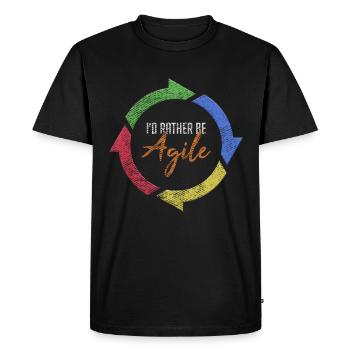 Agile Scrum Master Software Devops Coding - Men's Premium Organic T-Shirt - black - Front - Nico (187cm)