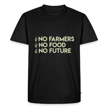 Pas d'agriculteurs Pas de nourriture Pas de futurs agriculteurs - T-shirt Premium bio Homme - noir - Devant - Nico (187cm)