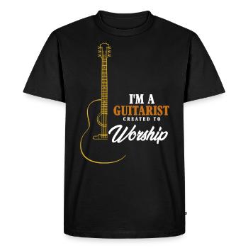 I am a guitarist created to worship, guitar Christian - Men's Premium Organic T-Shirt - black - Front - Nico (187cm)