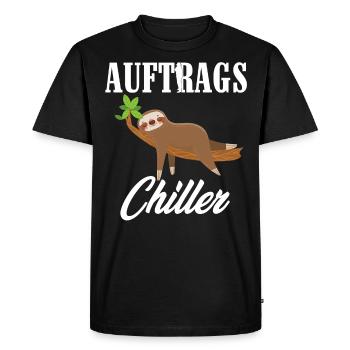 Lustiges Faultier, Auftragschiller , abhängen - Männer Premium Bio T-Shirt - Schwarz - Vorne - Nico (187cm)