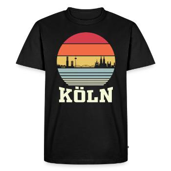 Skyline de Cologne idée cadeau cathédrale de Cologne - T-shirt Premium bio Homme - noir - Devant - Nico (187cm)