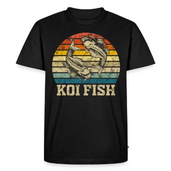 Koi Fish Retro Vintage Gift - Men's Premium Organic T-Shirt - black - Front - Nico (187cm)