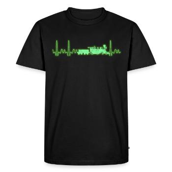 Model maker locomotive train railroad heartbeat - Men's Premium Organic T-Shirt - black - Front - Nico (187cm)