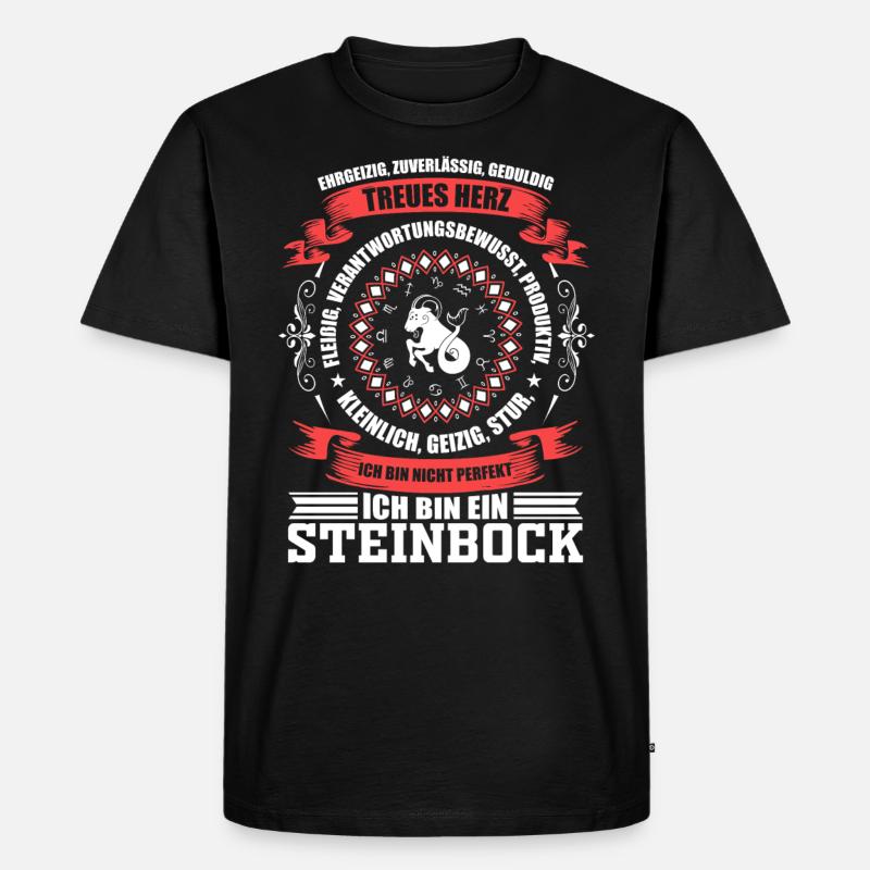 Sternzeichen Steinbock Sternbilder Geschenk - Männer Premium Bio T-Shirt - Schwarz