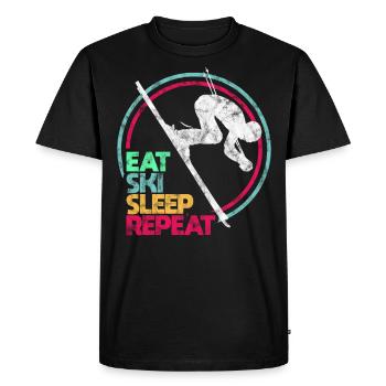 Cadeau d'hiver skieur - T-shirt Premium bio Homme - noir - Devant - Nico (187cm)