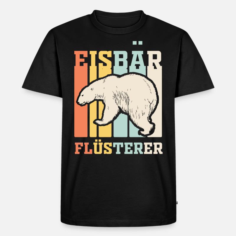 Eisbär Flüsterer - Männer Premium Bio T-Shirt - Schwarz