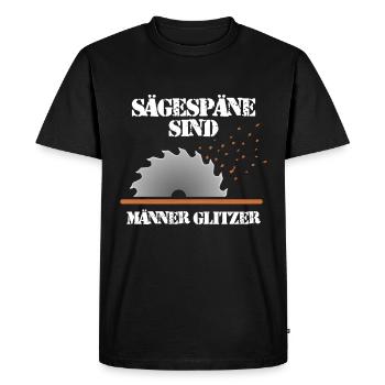 Zimmermann Tischler Holzarbeiter Männer Glitzer - Männer Premium Bio T-Shirt - Schwarz - Vorne - Nico (187cm)