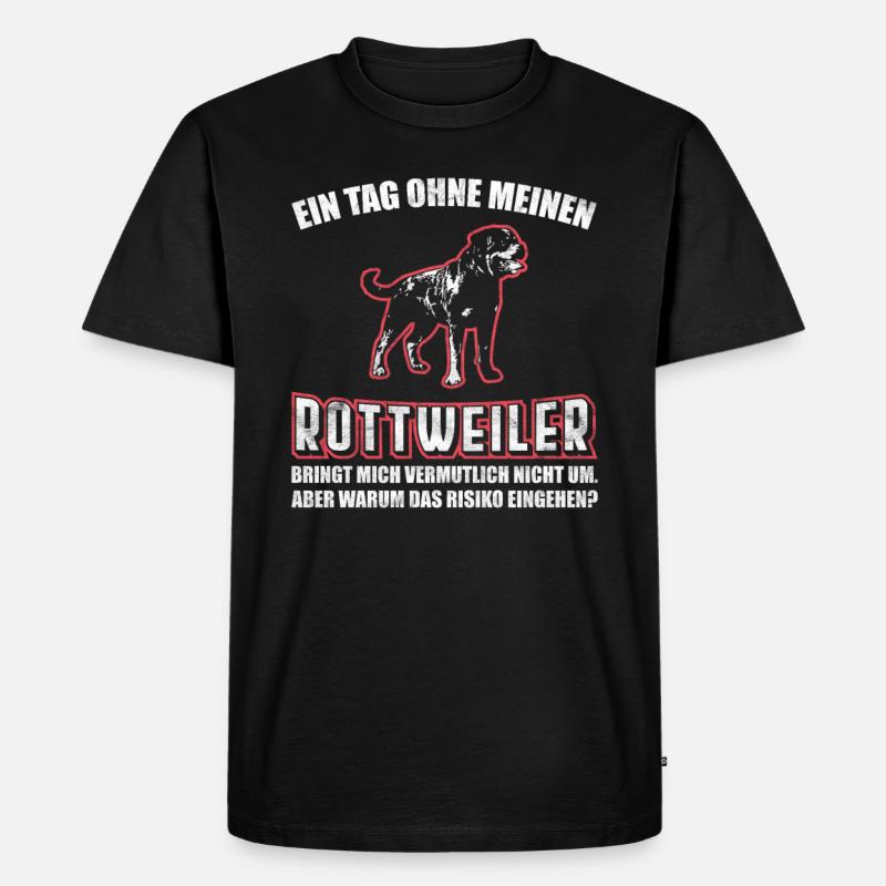 Rottweiler Tierliebe - Männer Premium Bio T-Shirt - Schwarz