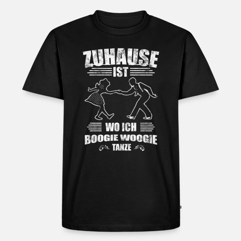 Boogie Woogie Turniertanz - Männer Premium Bio T-Shirt - Schwarz