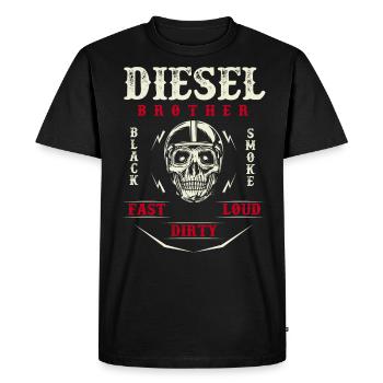 Diesel Power Diesel Brother Black Smoke Dirty Loud - Men's Premium Organic T-Shirt - black - Front - Nico (187cm)
