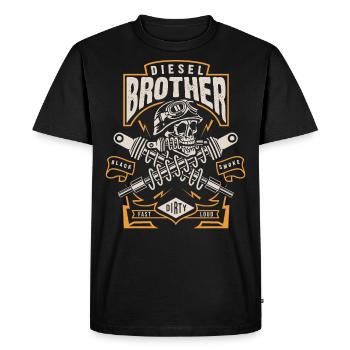 Diesel Power Diesel Brother Black Smoke Dirty Loud - Men's Premium Organic T-Shirt - black - Front - Nico (187cm)