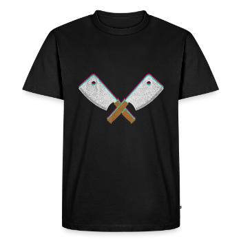 Couteau de boucher boucher cadeau de boucher - T-shirt Premium bio Homme - noir - Devant - Nico (187cm)