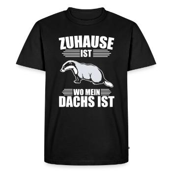 Zuhause ist wo mein Dachs ist - Männer Premium Bio T-Shirt - Schwarz - Vorne - Nico (187cm)