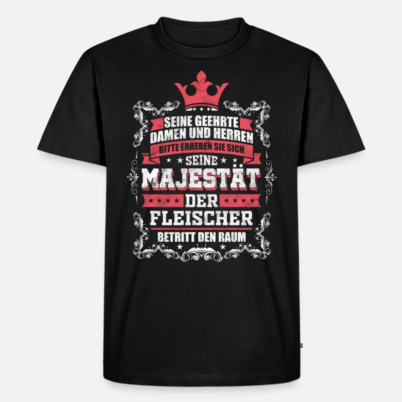 Fleischer - Männer Premium Bio T-Shirt - Schwarz