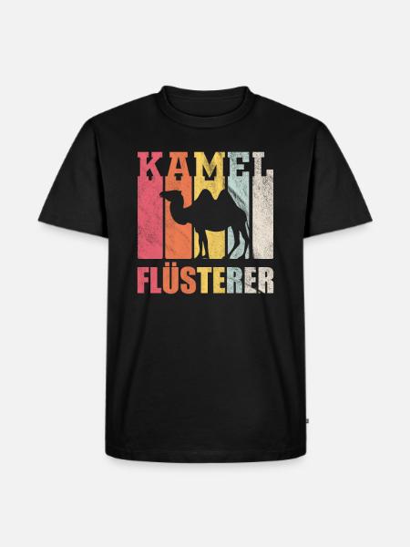 Kamel Flüsterer - Männer Premium Bio T-Shirt - Schwarz