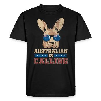 Känguru Australien Tier Outback Geschenkidee - Männer Premium Bio T-Shirt - Schwarz - Vorne - Nico (187cm)