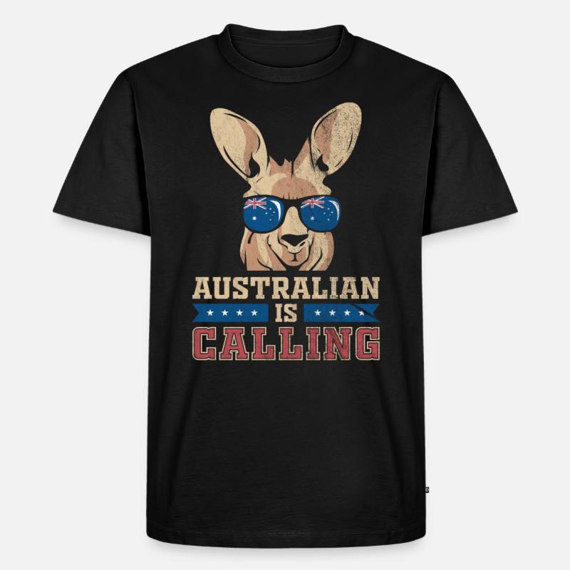 Känguru Australien Tier Outback Geschenkidee - Männer Premium Bio T-Shirt - Schwarz
