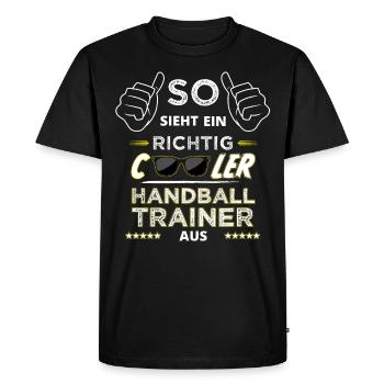 Handball Habdball coach coach coach gift - Men's Premium Organic T-Shirt - black - Front - Nico (187cm)