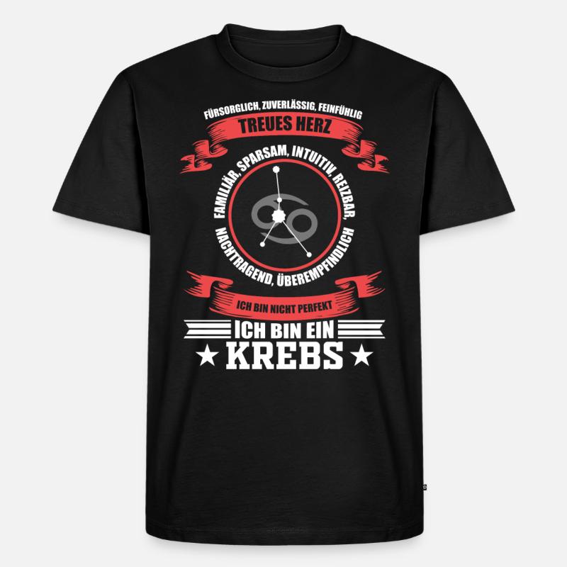 Lustiges Sternzeichen Krebs Geschenk - Männer Premium Bio T-Shirt - Schwarz