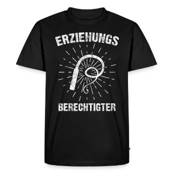 Motif drôle de gardien et de fouet - T-shirt Premium bio Homme - noir - Devant - Nico (187cm)
