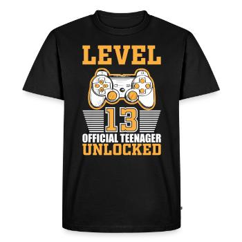 13e anniversaire gamer gambler teen cadeau - T-shirt Premium bio Homme - noir - Devant - Nico (187cm)