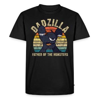 Dadzilla Monster Father Dad Father's Day idée cadeau - T-shirt Premium bio Homme - noir - Devant - Nico (187cm)