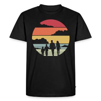Cadeau rétro cohésion familiale - T-shirt Premium bio Homme - noir - Devant - Nico (187cm)