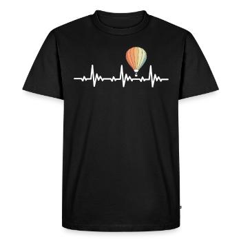 Montgolfière montgolfière battement de coeur rétro - T-shirt Premium bio Homme - noir - Devant - Nico (187cm)